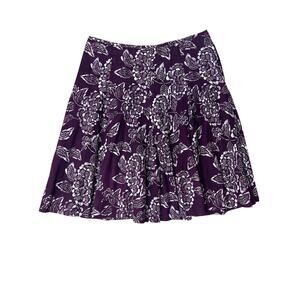 Vintage Women's Skirt 0 Linen Cotton Floral Indie‎ Coquette Bohemian Tropical